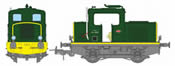 French Diesel Shunting Locomotive Class MOYSE 32 TDE, SNCF Green 306, Marchal light, Yellow line Er